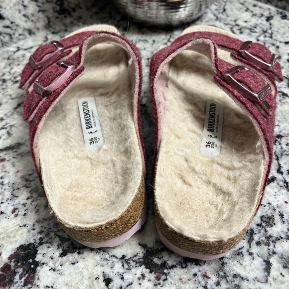 Birkenstock Arizona Pink Felt and Wool Sandal Size 36 - Picture 8 of 11